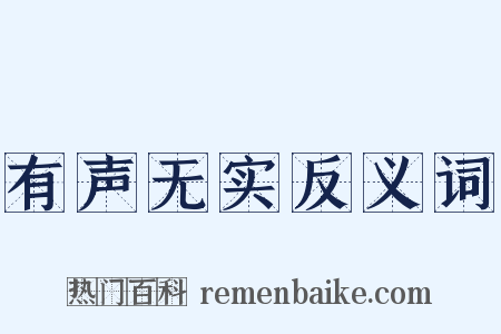 有声无实反义词是什么意思的图片